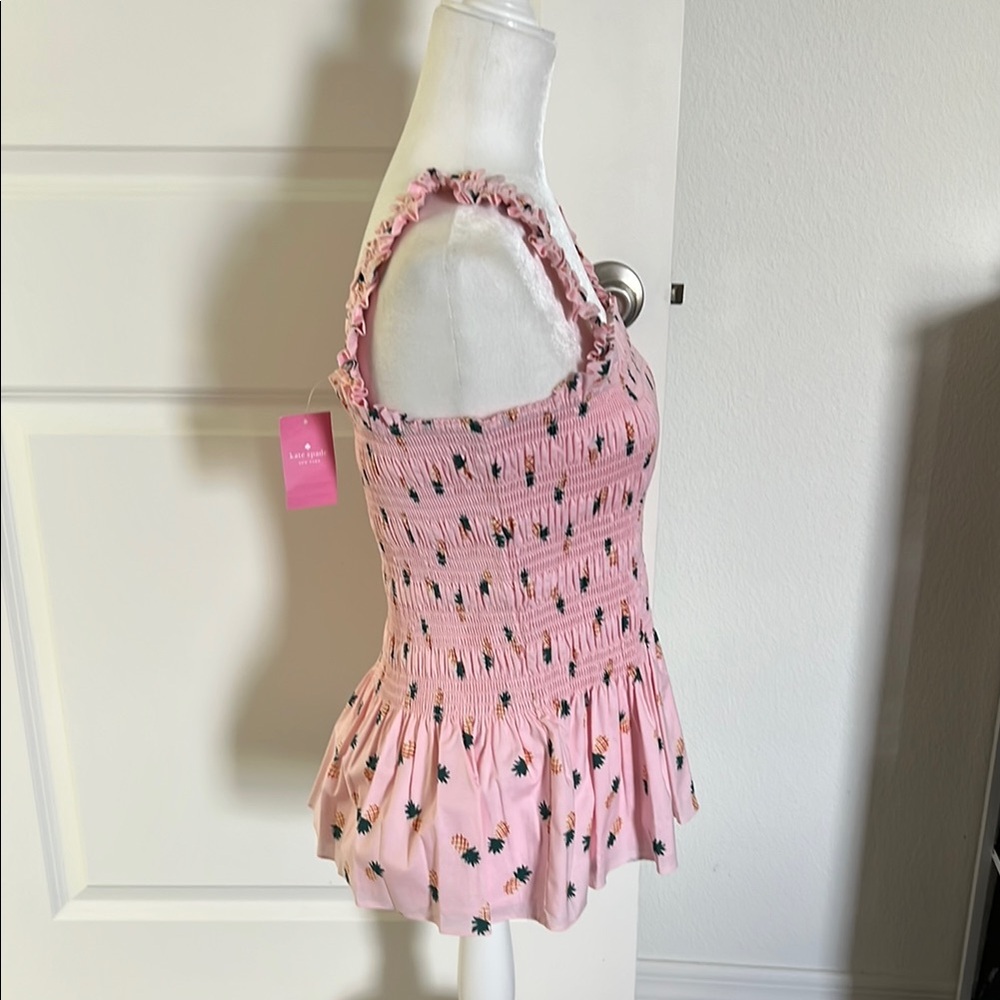 NWT Kate Spade Pink Pineapple Tank Top Medium - Picture 4 of 8